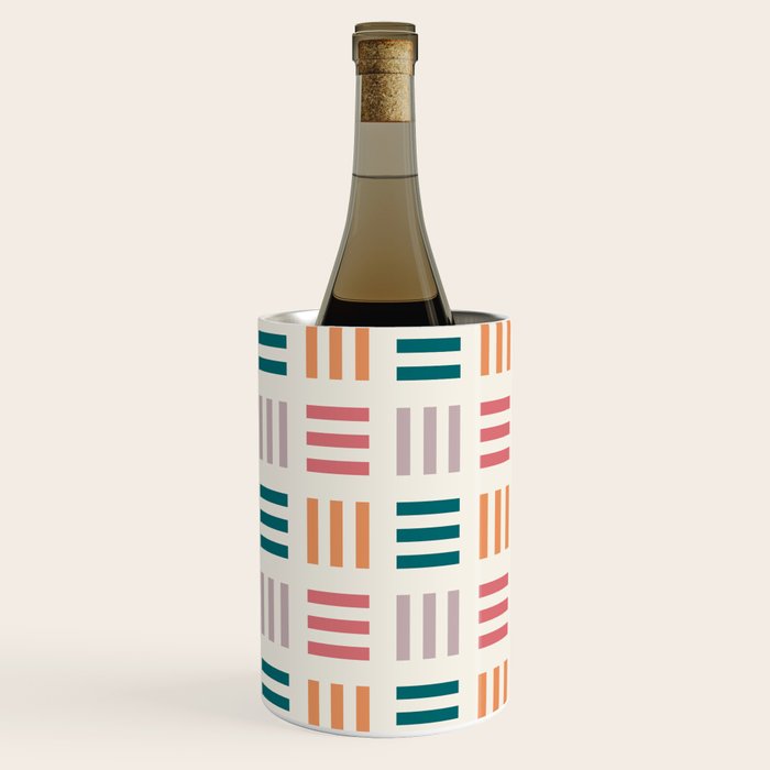Modern Geometric Color Block Pattern Wine Chiller Gallery Image 1