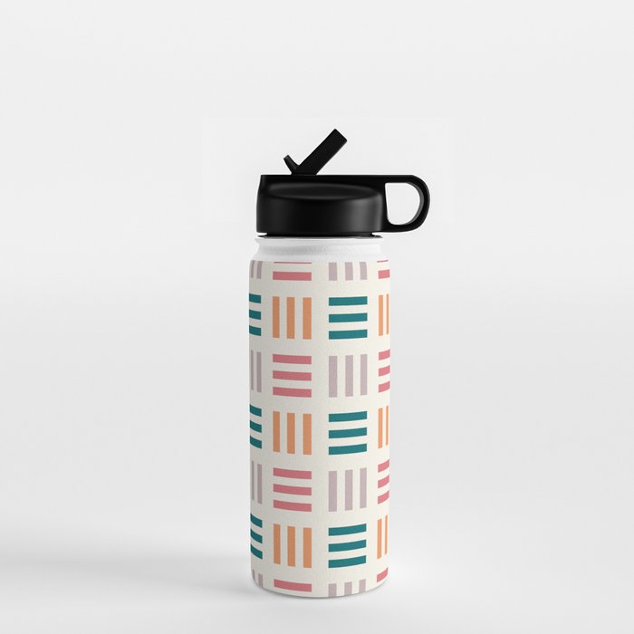 Modern Geometric Color Block Pattern Water Bottle Gallery Image 1