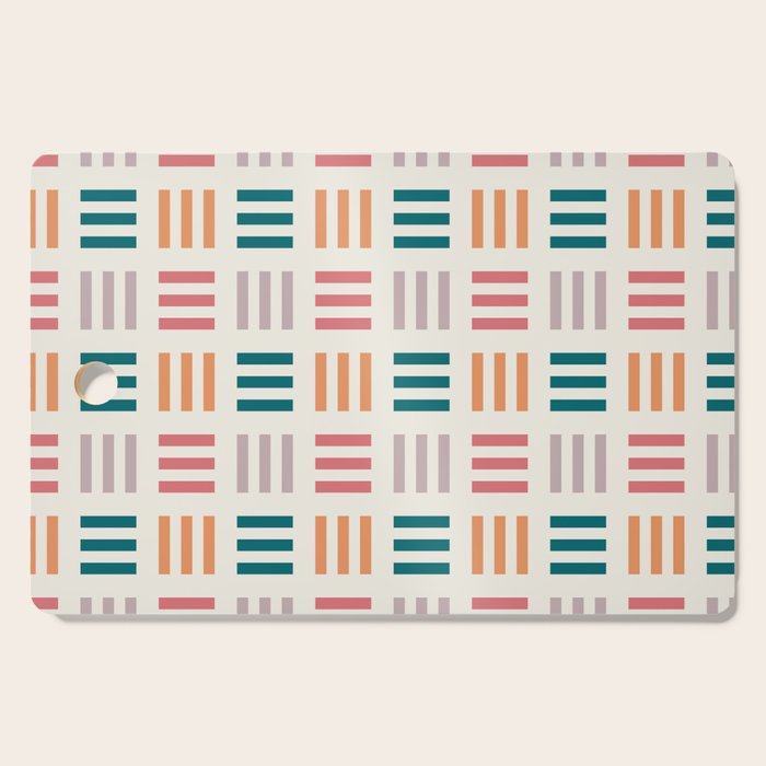 Modern Geometric Color Block Pattern Cutting Board Gallery Image 1