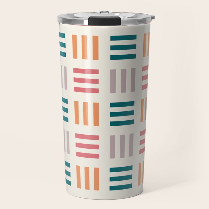 Modern Geometric Color Block Pattern Travel Mug Gallery Image 1