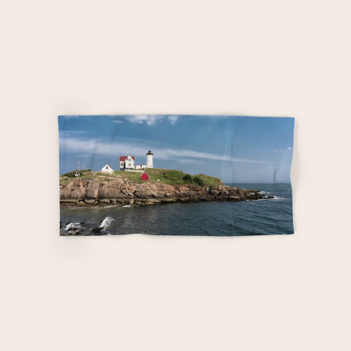Nubble Lighthouse in Summer Bath Towel Gallery Image 1