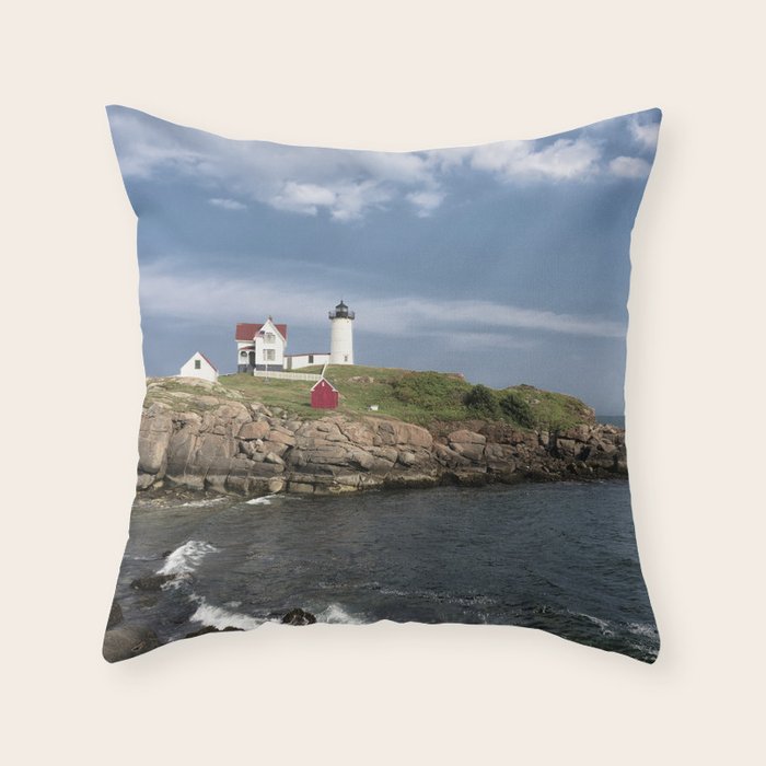 Nubble Lighthouse in Summer Throw Pillow Gallery Image 6