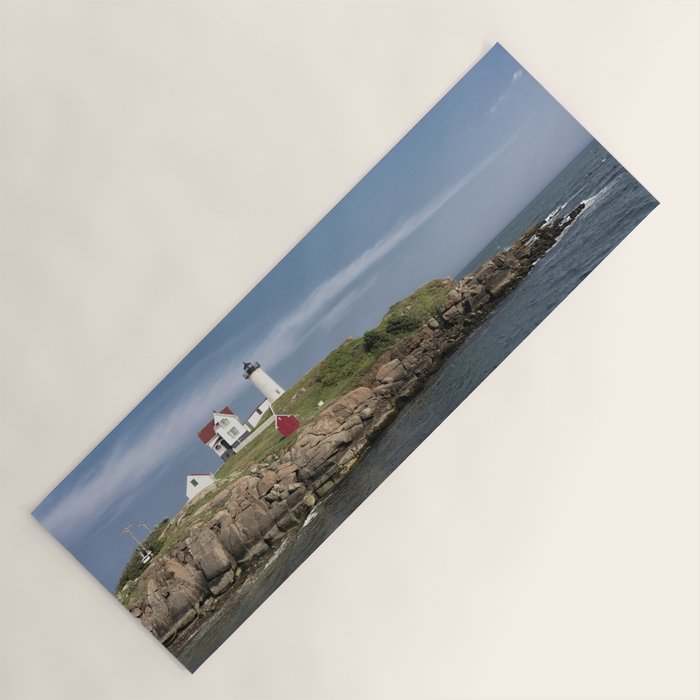 Nubble Lighthouse in Summer Yoga Mat Gallery Image 1