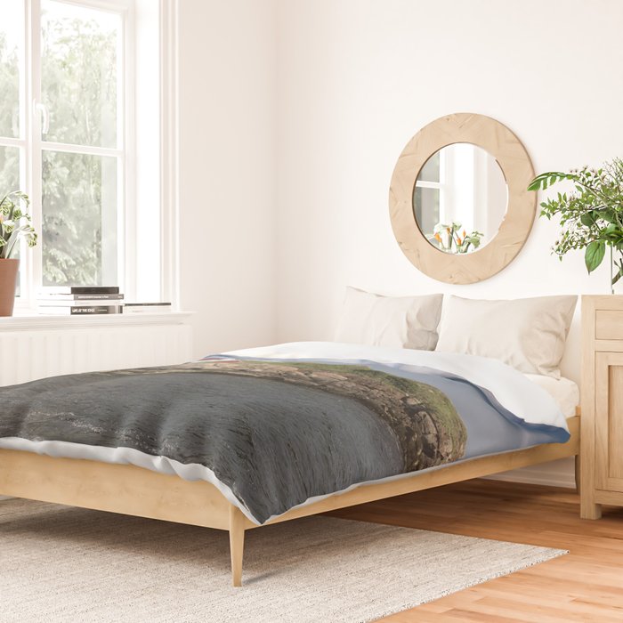 Nubble Lighthouse in Summer Duvet Cover Gallery Image 2