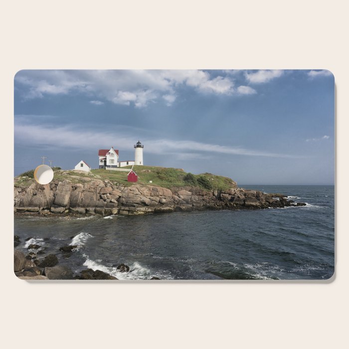 Nubble Lighthouse in Summer Cutting Board Gallery Image 1