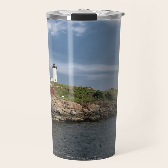Nubble Lighthouse in Summer Travel Mug Gallery Image 1