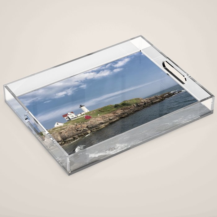 Nubble Lighthouse in Summer Acrylic Tray Gallery Image 1