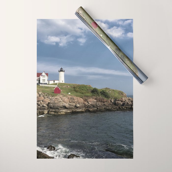 Nubble Lighthouse in Summer Wrapping Paper Gallery Image 1