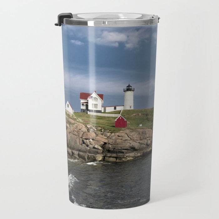 Nubble Lighthouse in Summer Travel Mug Gallery Image 3