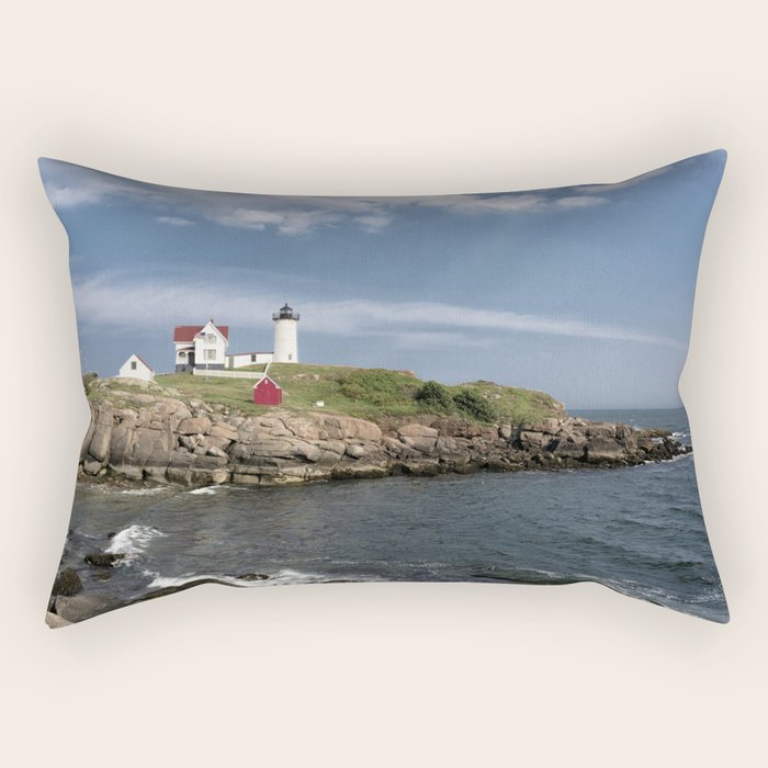 Nubble Lighthouse in Summer Rectangular Pillow Gallery Image 2