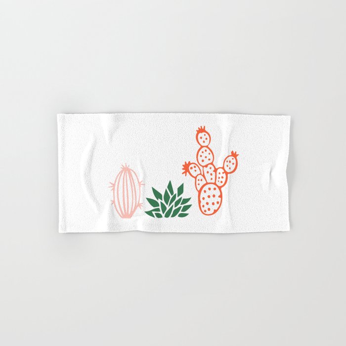 Hand drawn cactus plant art Bath Towel Gallery Image 1