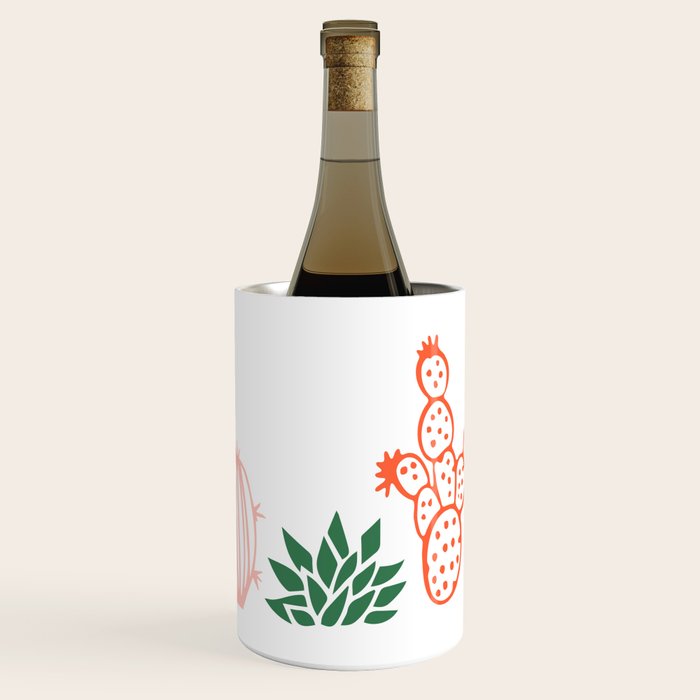 Hand drawn cactus plant art Wine Chiller Gallery Image 1