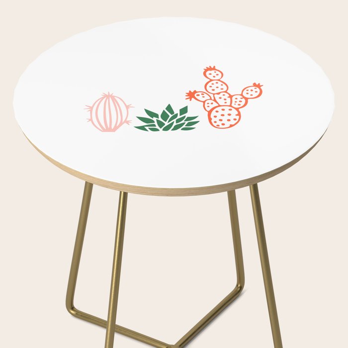 Hand drawn cactus plant art Side Table Gallery Image 2