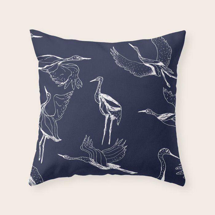 Cranes Throw Pillow Gallery Image 6