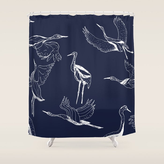 Cranes Shower Curtain Gallery Image 1
