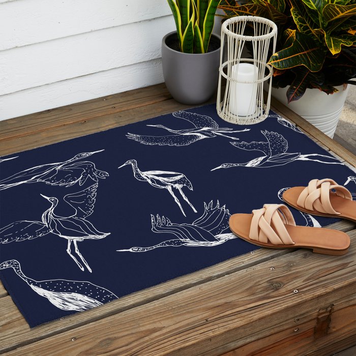Cranes Outdoor Rug Gallery Image 2