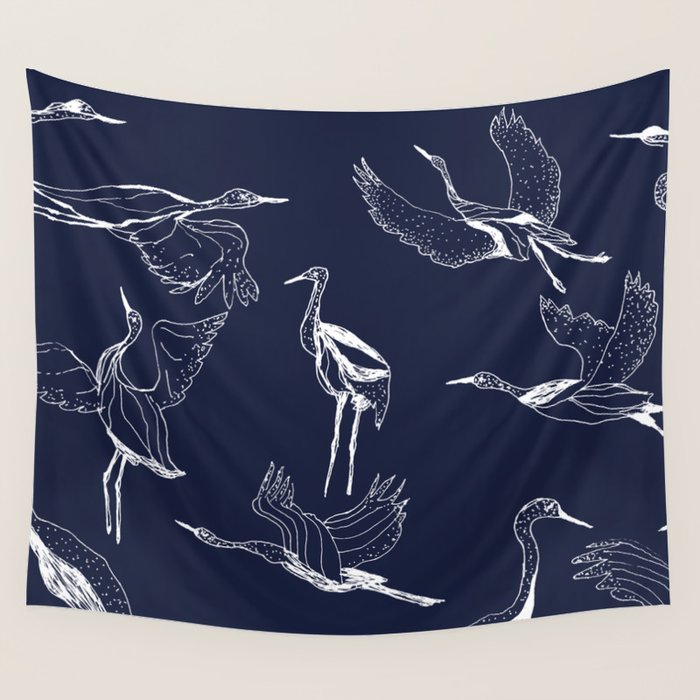 Cranes Wall Tapestry Gallery Image 4
