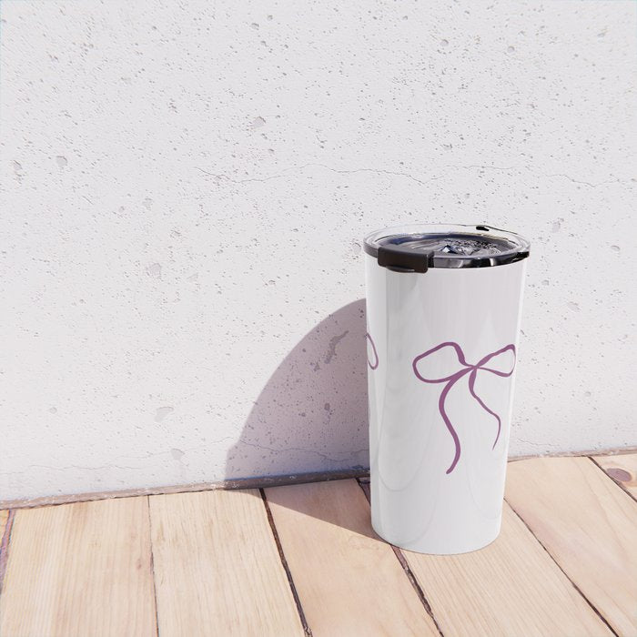 Coquette pink bow Travel Mug Gallery Image 4
