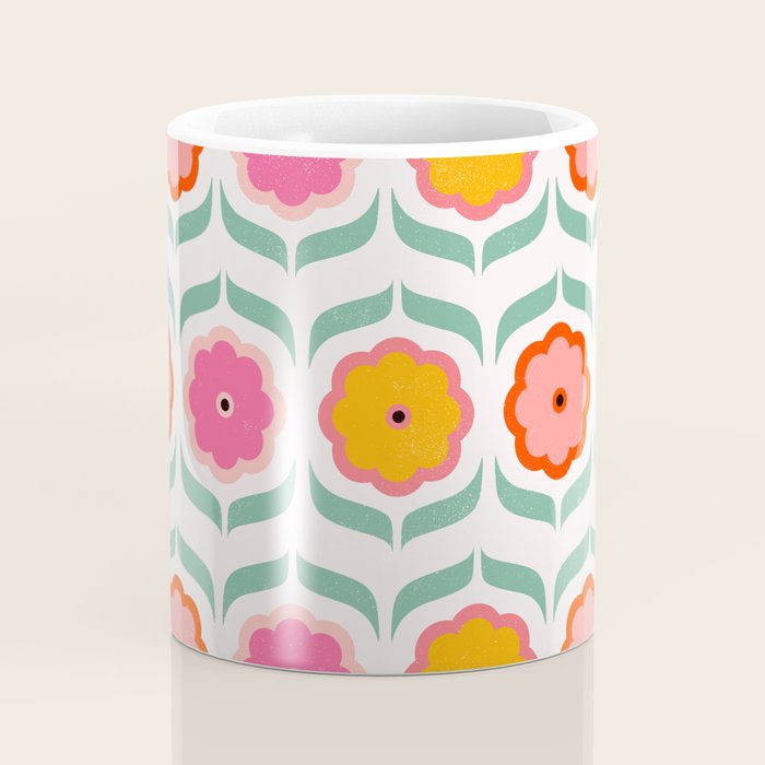 Bright Retro Geometric Pattern Coffee Mug Gallery Image 4