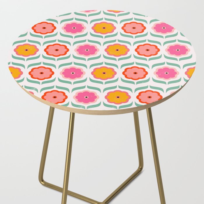 Bright Retro Geometric Pattern Side Table Gallery Image 2