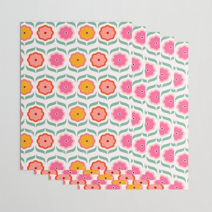 Bright Retro Geometric Pattern Wrapping Paper Gallery Image 3