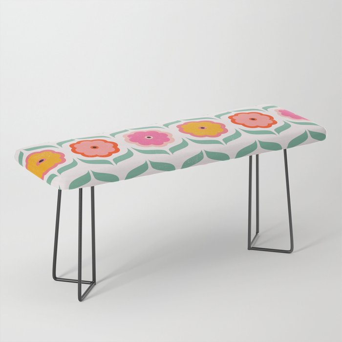 Bright Retro Geometric Pattern Bench Gallery Image 1