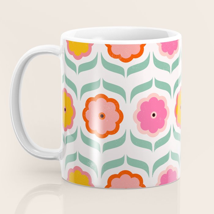 Bright Retro Geometric Pattern Coffee Mug Gallery Image 3