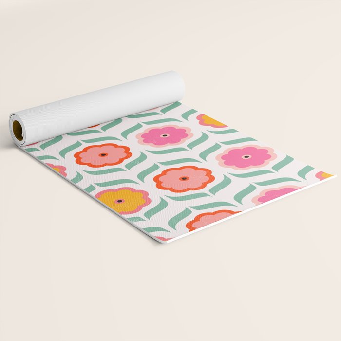 Bright Retro Geometric Pattern Yoga Mat Gallery Image 2