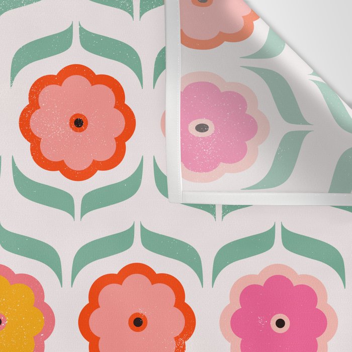 Bright Retro Geometric Pattern Wall Tapestry Gallery Image 3