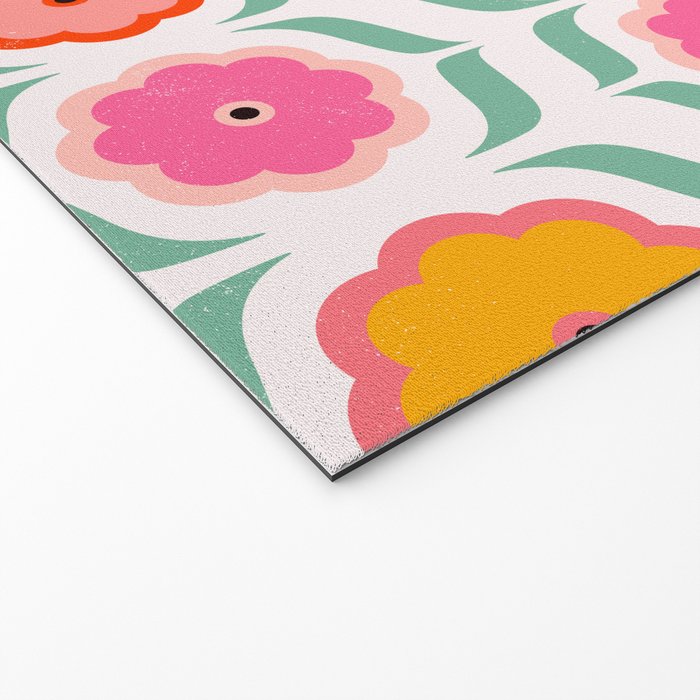 Bright Retro Geometric Pattern Welcome Mat Gallery Image 2