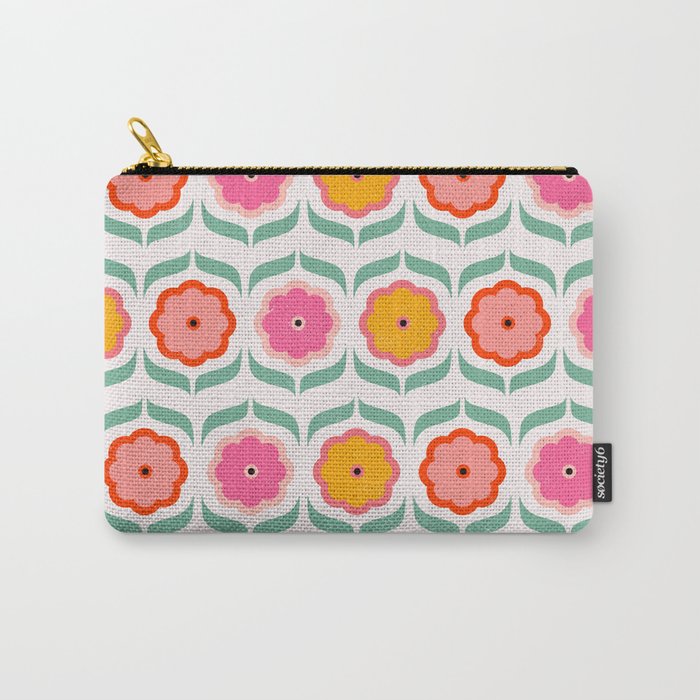 Bright Retro Geometric Pattern Carry All Pouch Gallery Image 1