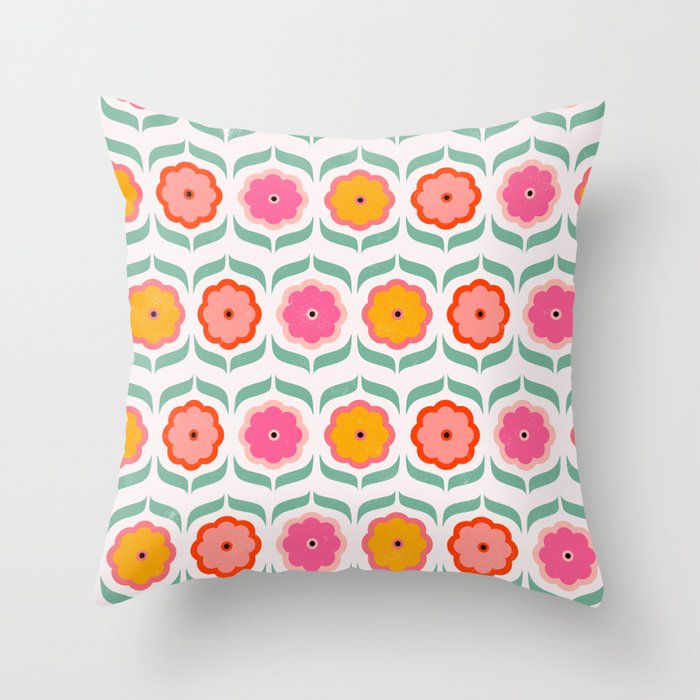 Bright Retro Geometric Pattern Throw Pillow Gallery Image 6