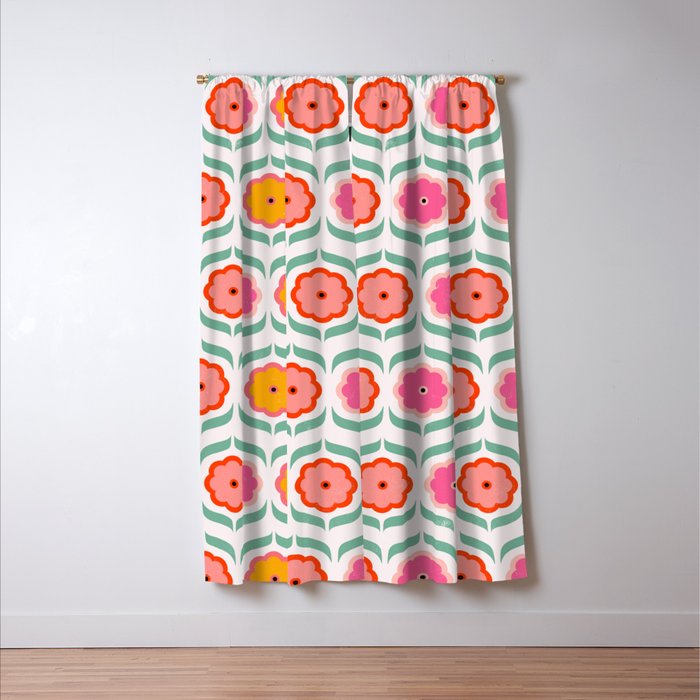 Bright Retro Geometric Pattern Window Curtain Gallery Image 3