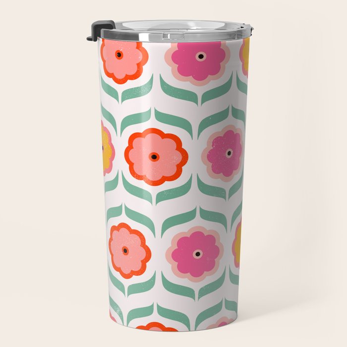 Bright Retro Geometric Pattern Travel Mug Gallery Image 3