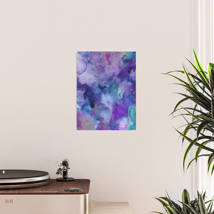 Abstract Colorful Purple Watercolor Poster Gallery Image 2