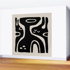 Abstract Art Black and Linen White Wall Mural Gallery Image 2