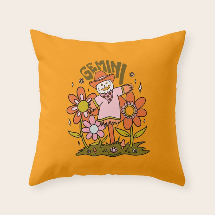 Gemini Scarecrow Throw Pillow Gallery Image 6