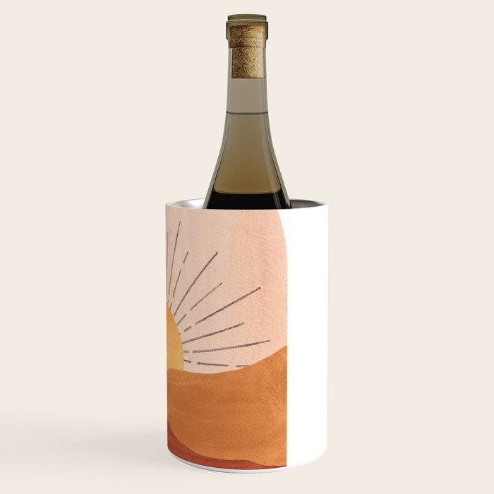 Abstract terracotta landscape, sun and desert, sunrise #1 Wine Chiller Gallery Image 3
