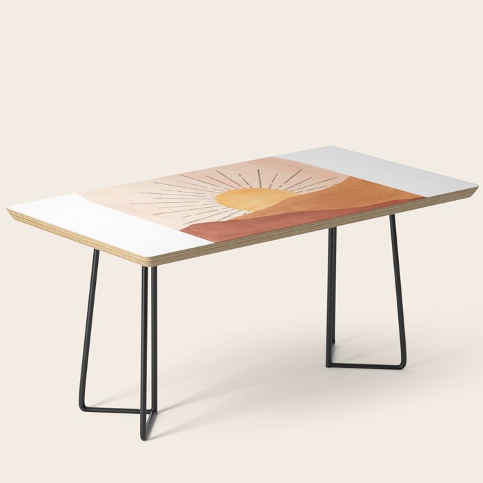 Abstract terracotta landscape, sun and desert, sunrise #1 Coffee Table Gallery Image 1