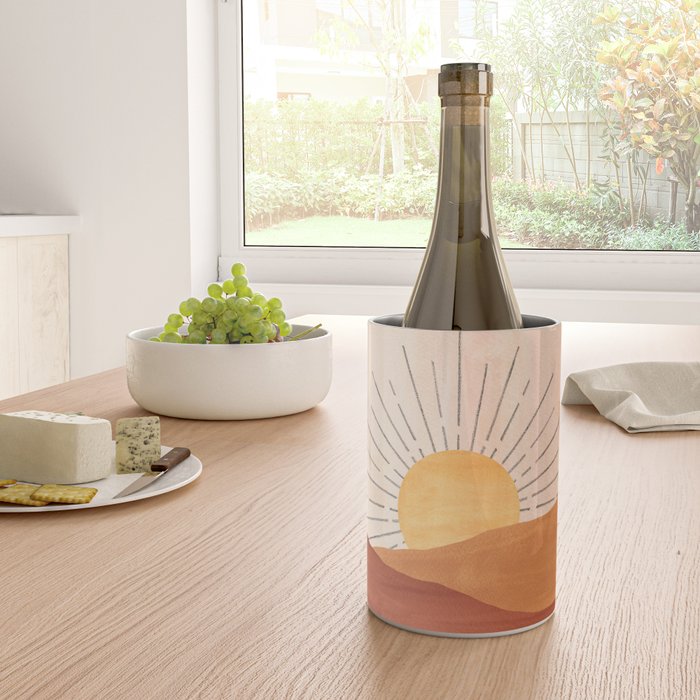 Abstract terracotta landscape, sun and desert, sunrise #1 Wine Chiller Gallery Image 4