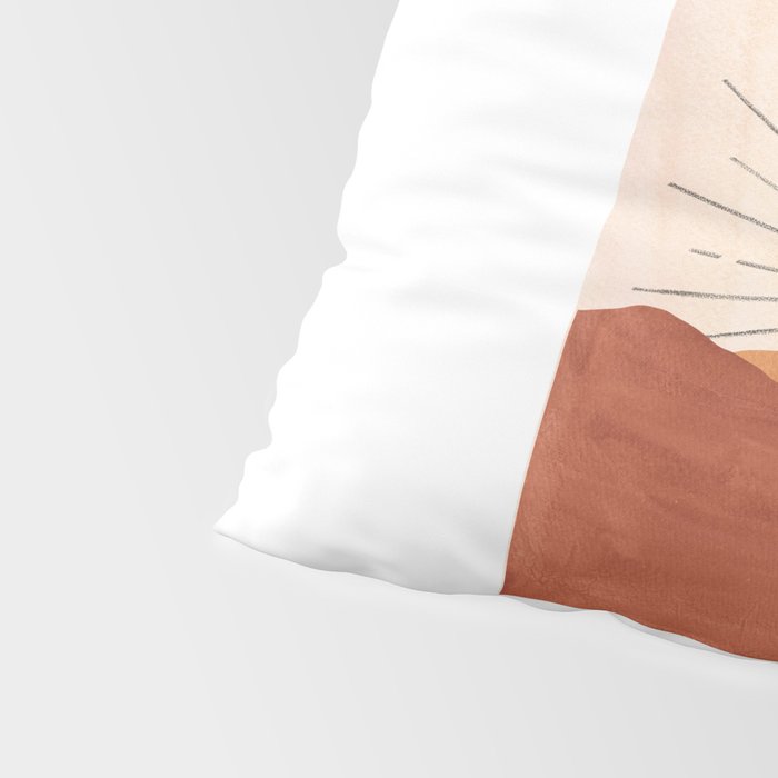 Abstract terracotta landscape, sun and desert, sunrise #1 Pillow Sham Gallery Image 4