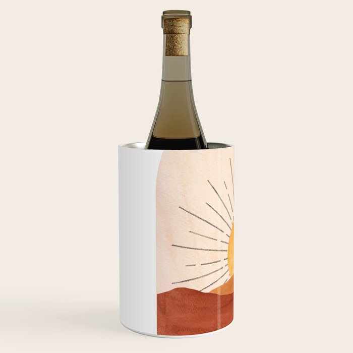 Abstract terracotta landscape, sun and desert, sunrise #1 Wine Chiller Gallery Image 2