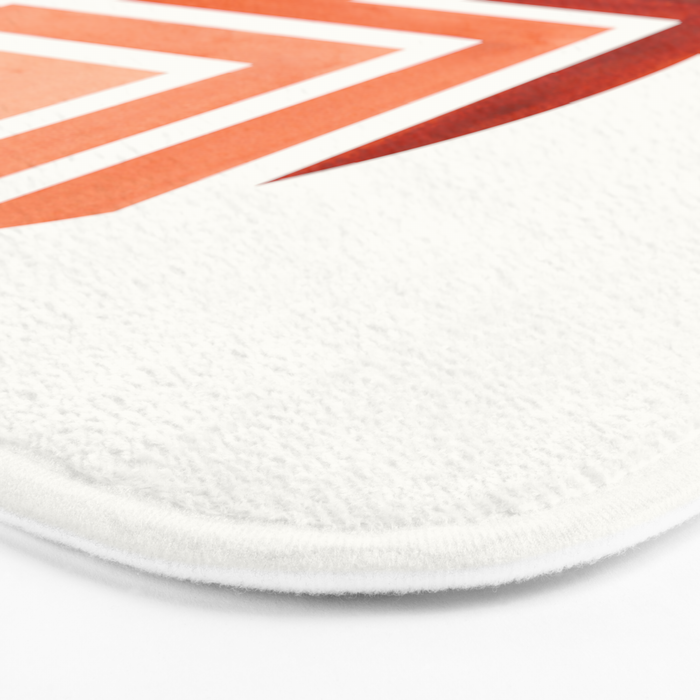 Burnt Sienna Circle Round Framed Mid Century Modern Aztec Geometric Pattern Maze Bath Mat Gallery Image 3