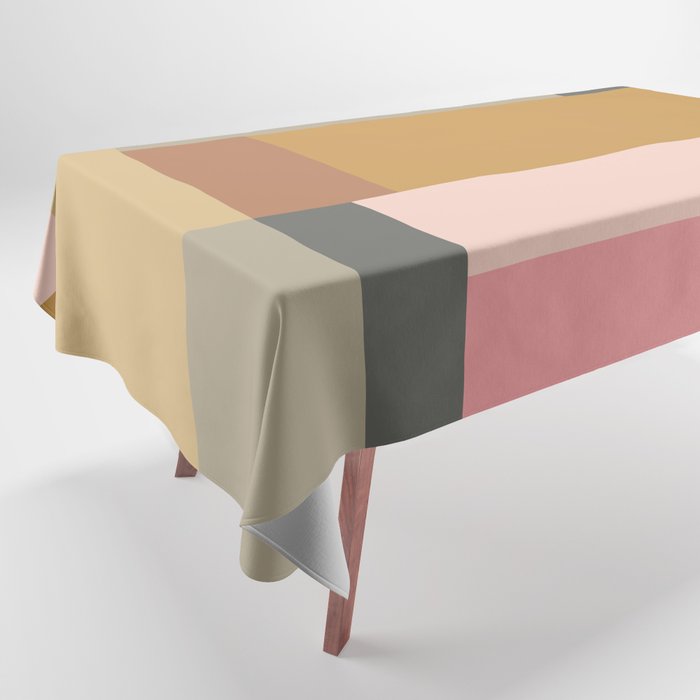 Color Block | Sage Green and Rose Pink Tablecloth Gallery Image 1