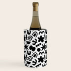 Black abstract organic shape doodle pattern Wine Chiller Gallery Image 2