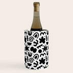 Black abstract organic shape doodle pattern Wine Chiller Gallery Image 1