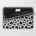 Black abstract organic shape doodle pattern Laptop Sleeve Gallery Image 2