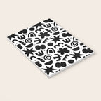 Black abstract organic shape doodle pattern Notebook Gallery Image 3