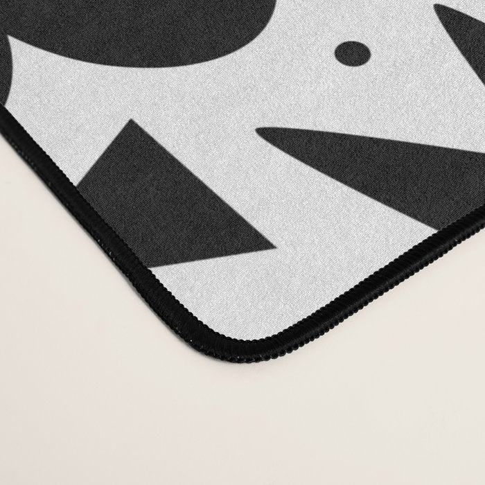 Black abstract organic shape doodle pattern Desk Mat Gallery Image 4