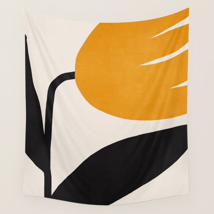 Abstract Flora - yellow Wall Tapestry Gallery Image 1